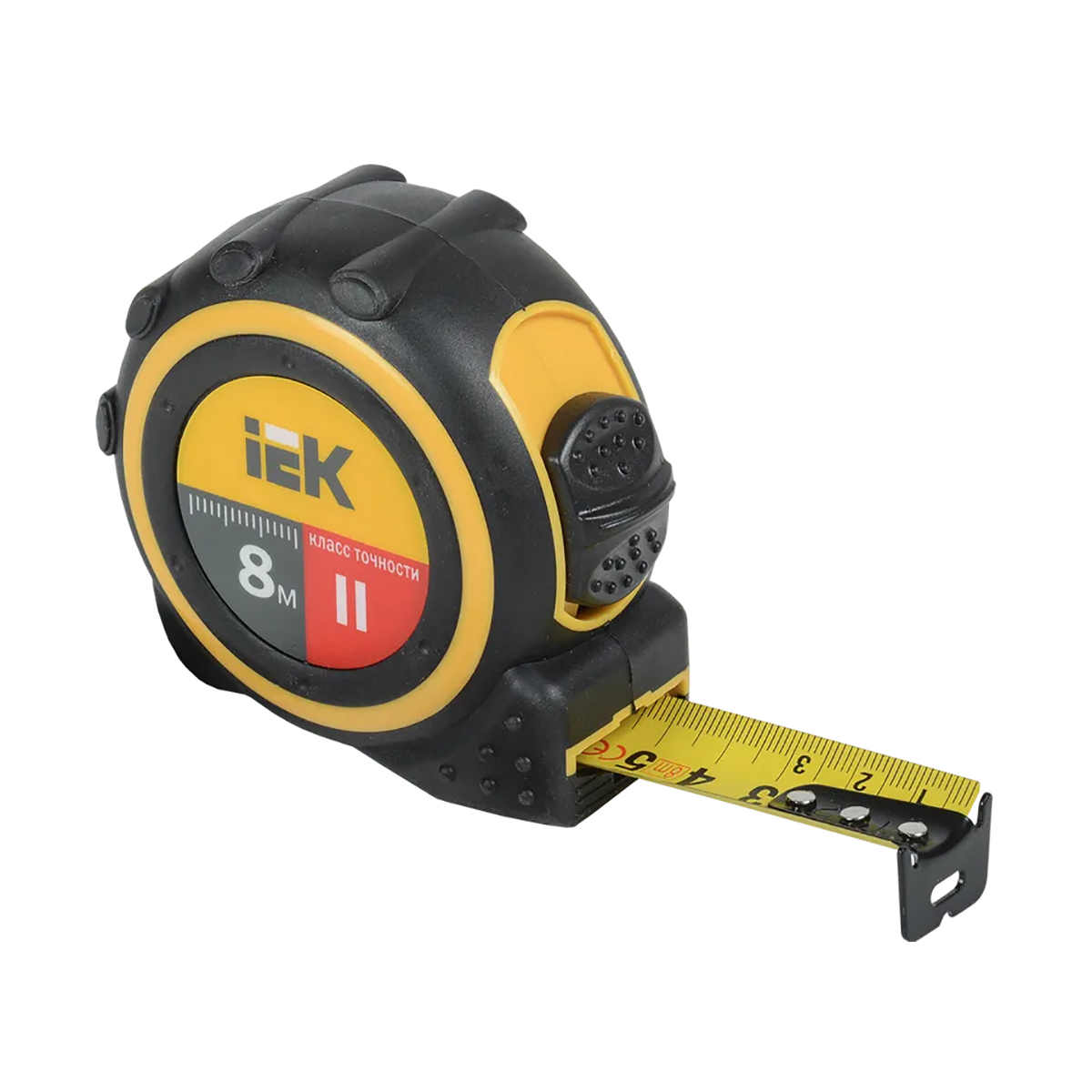 Рулетка с фиксатором 8м/25 мм "universal" обрезин. корпус (1/6/48) "iek"