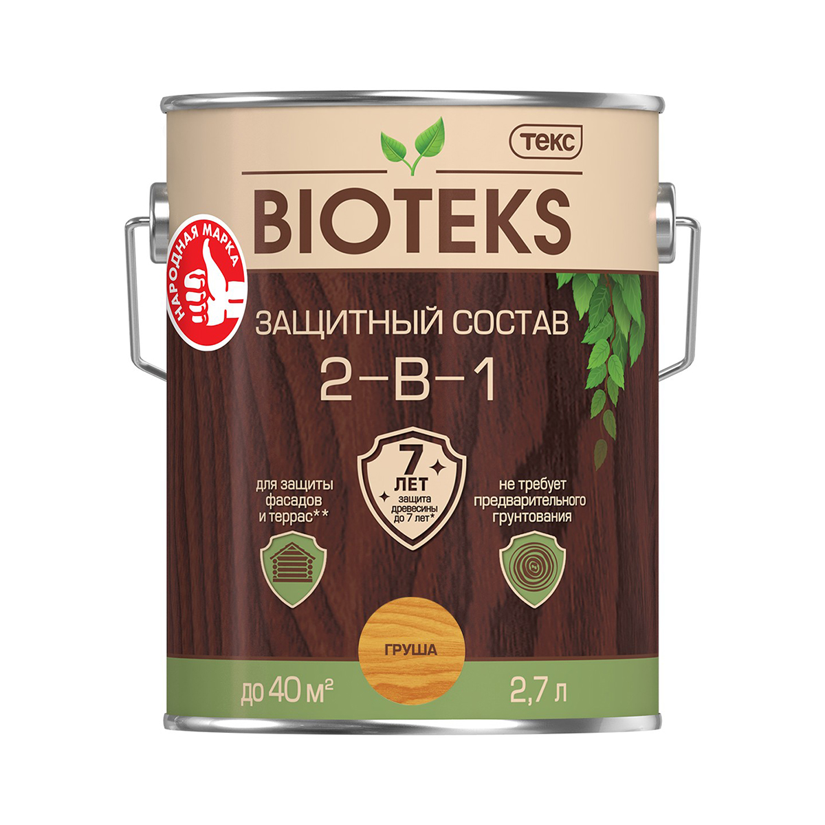 Биотекс груша  2,7 л (1/6) защитный состав  2 в 1 "bioteks"
