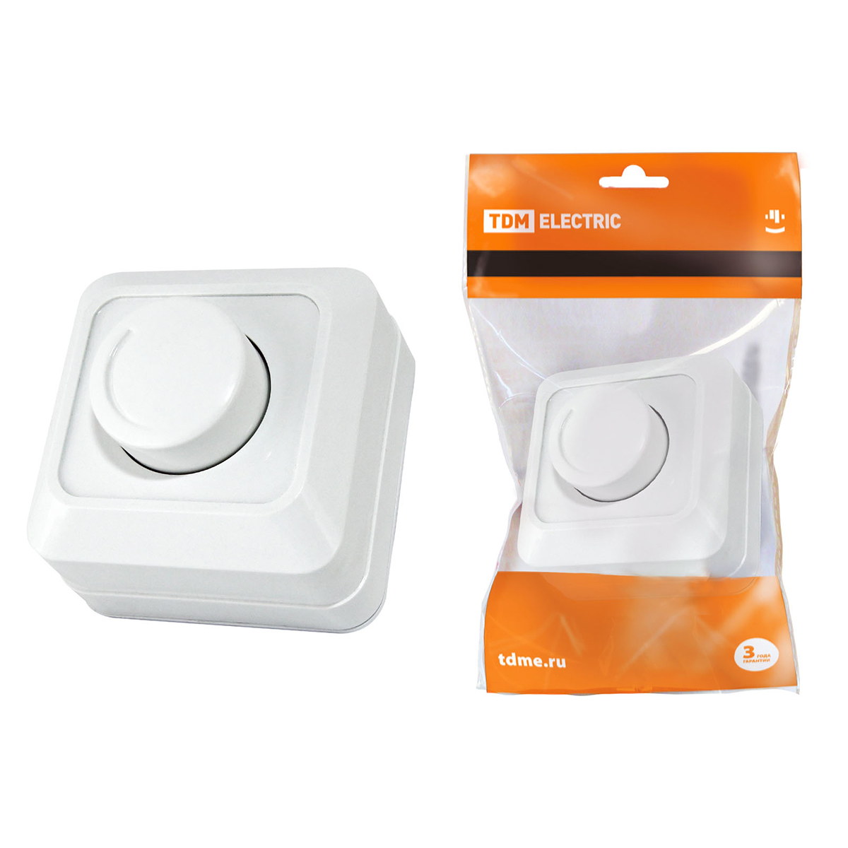 Диммер откр. уст. "ладога" rl 600 вт, белый (1/10/100) tdm sq1801-0109