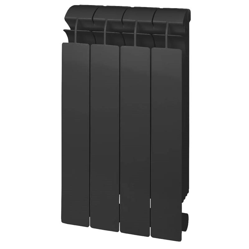 Биметаллический радиатор черный 4 секции GLOBAL STYLE PLUS 500, 575х320х95