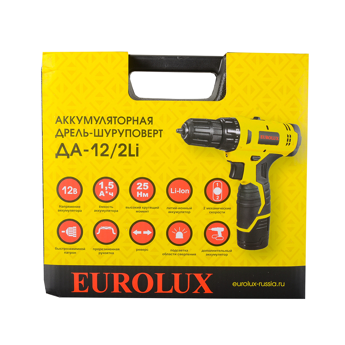 Дрель-шуруповерт аккум. да-12/2li (1) "eurolux"