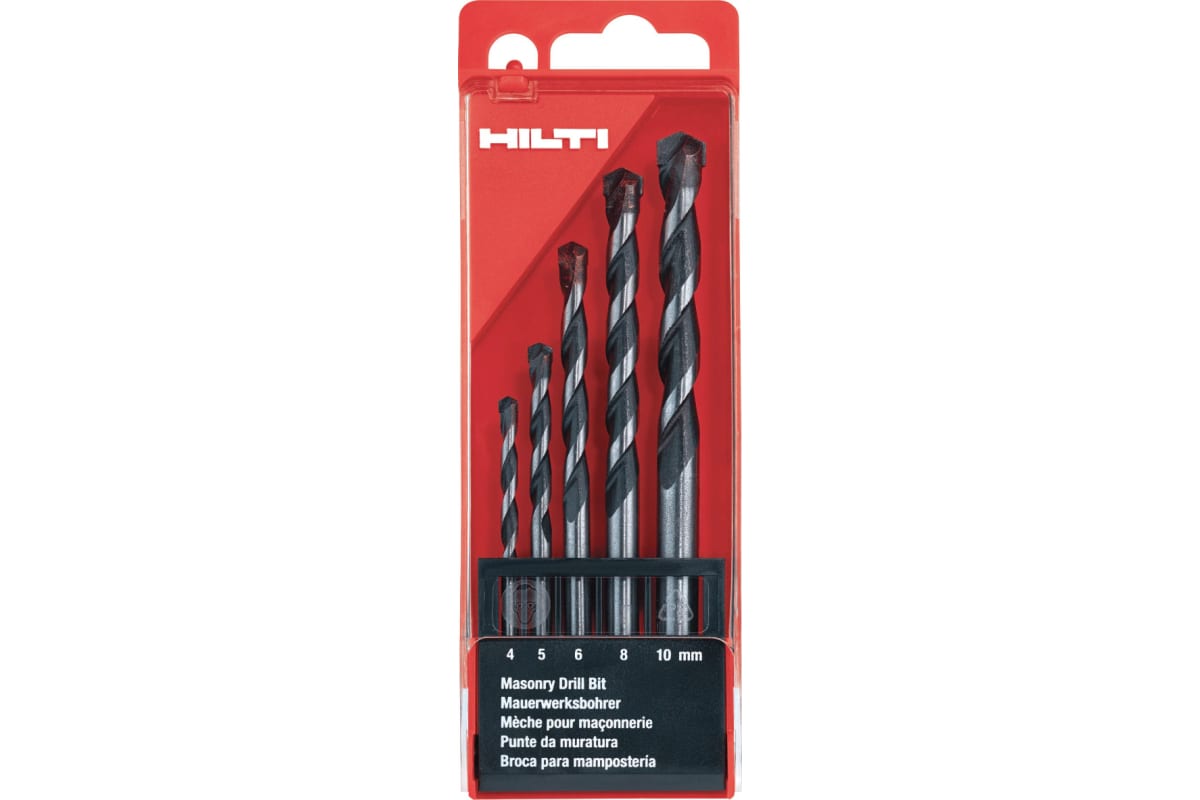 НАБОР СВЕРЛ БУРОВ ПО БЕТОНУ И КИРПИЧУ HILTI MDB 4,5,6,8,10 ММ 305059