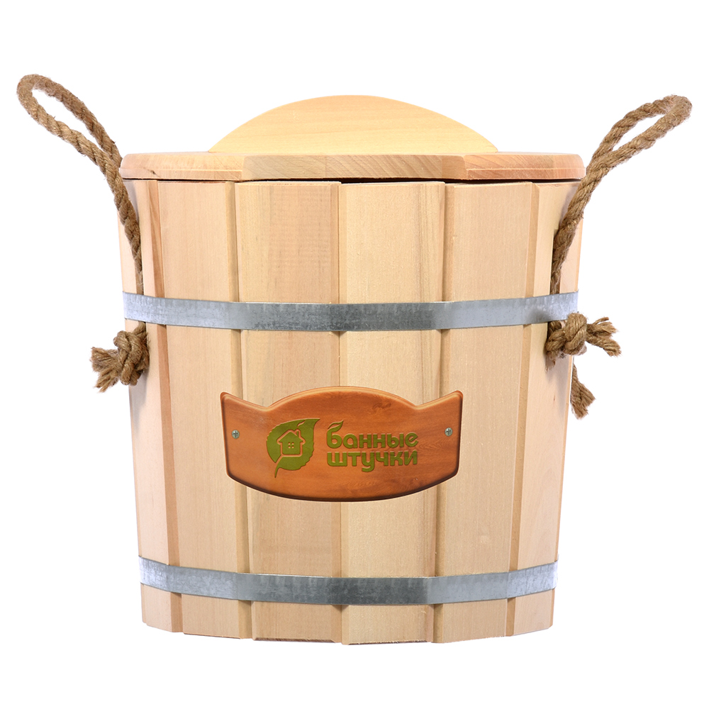Запарник для бани и сауны 8 л с крышкой, липа (1) "банные штучки" 3605