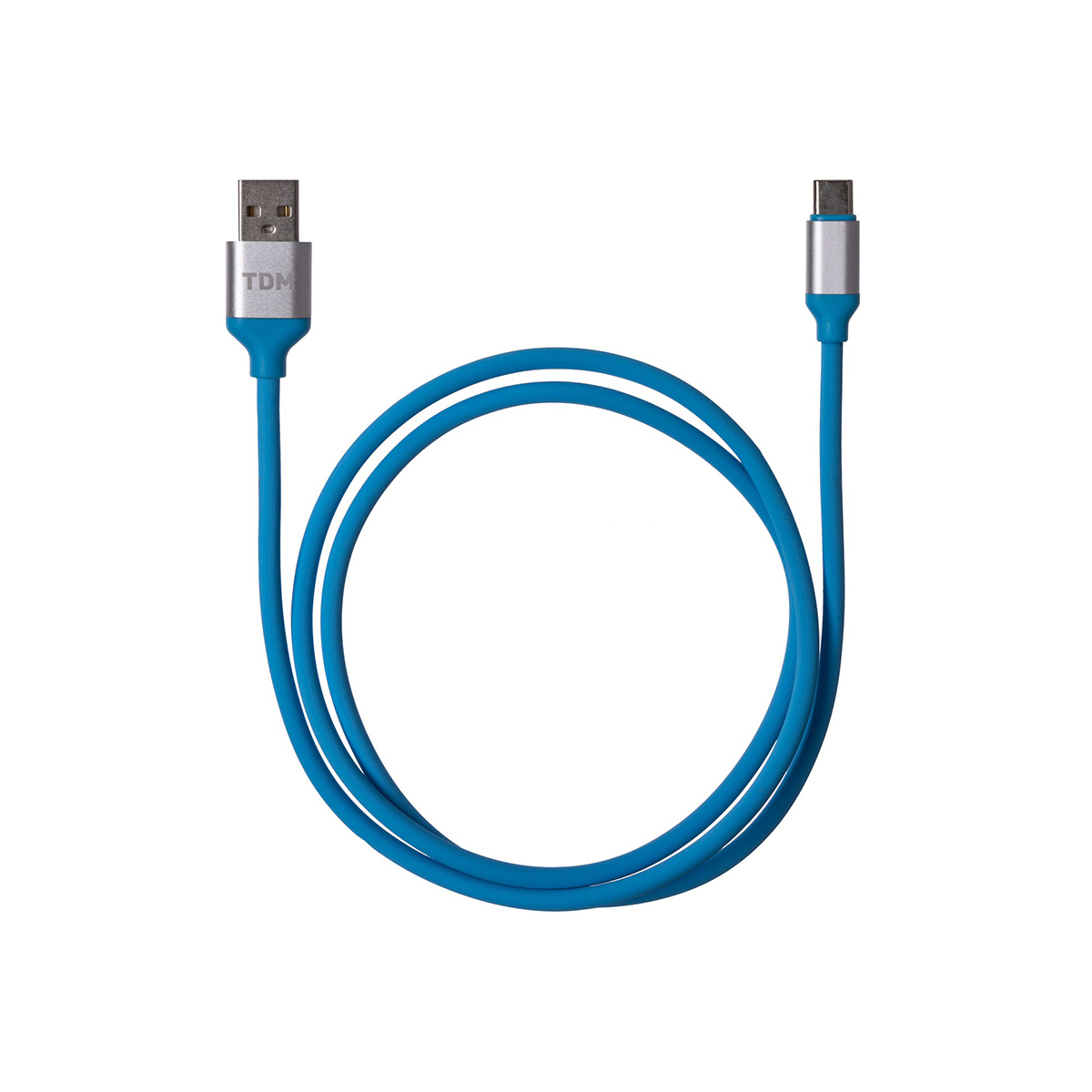 Кабель дк-17 usb-usb type-c 1 м в силиконовой оплетке (голубой) (1/200) tdm sq1810-0317