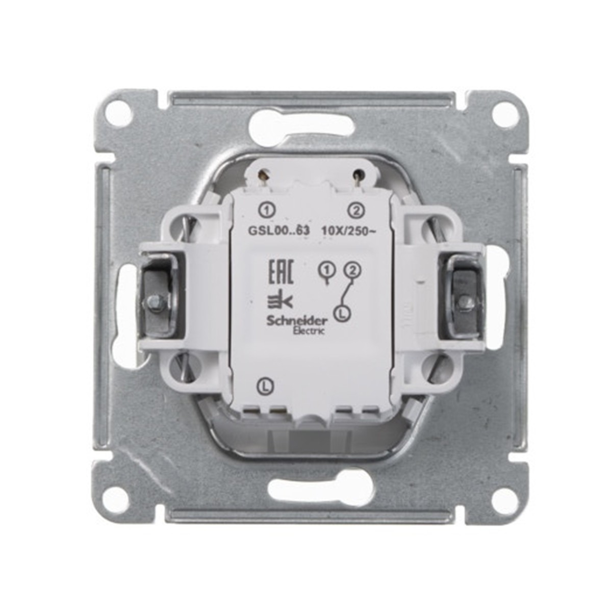 Переключатель "glossa" 1 кл. с индикатором (механизм) 10а, белый (1/20/160) "schneider"