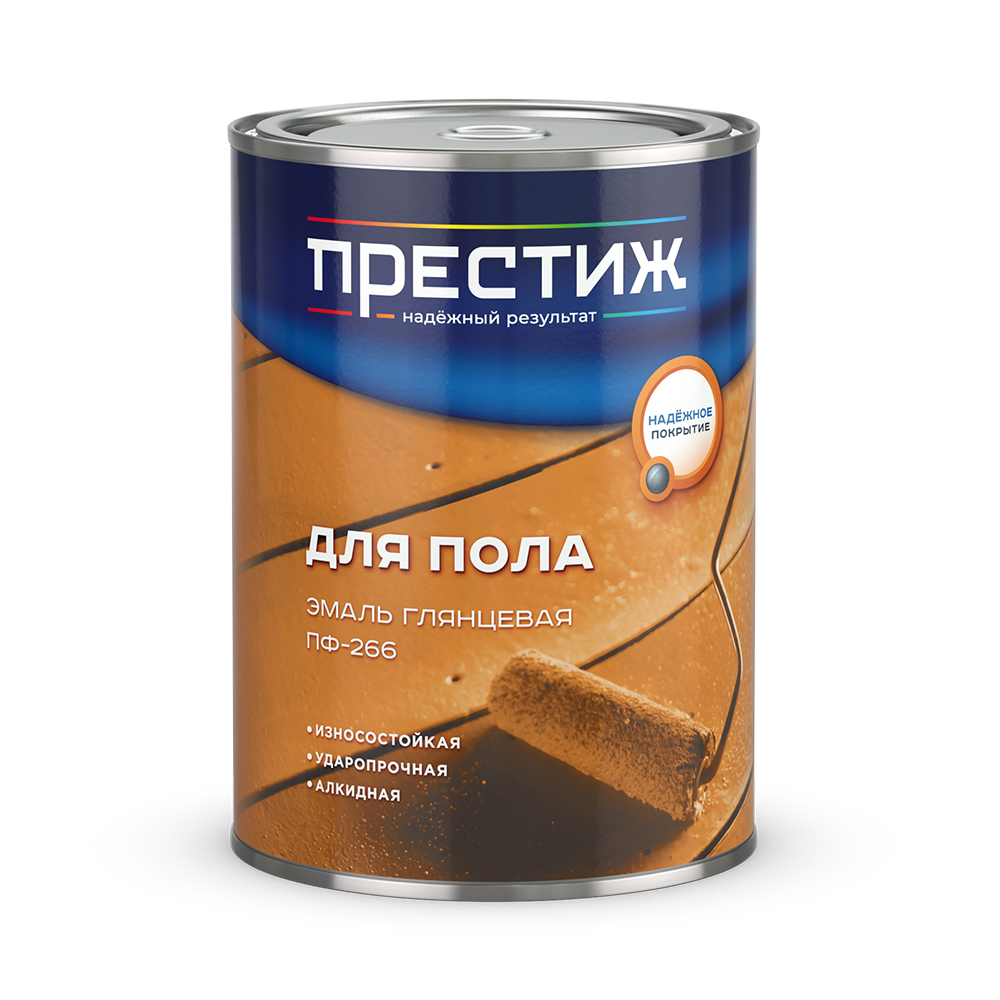 Эмаль пф-266 желто-коричневая  0,9 кг (1/14) "престиж"
