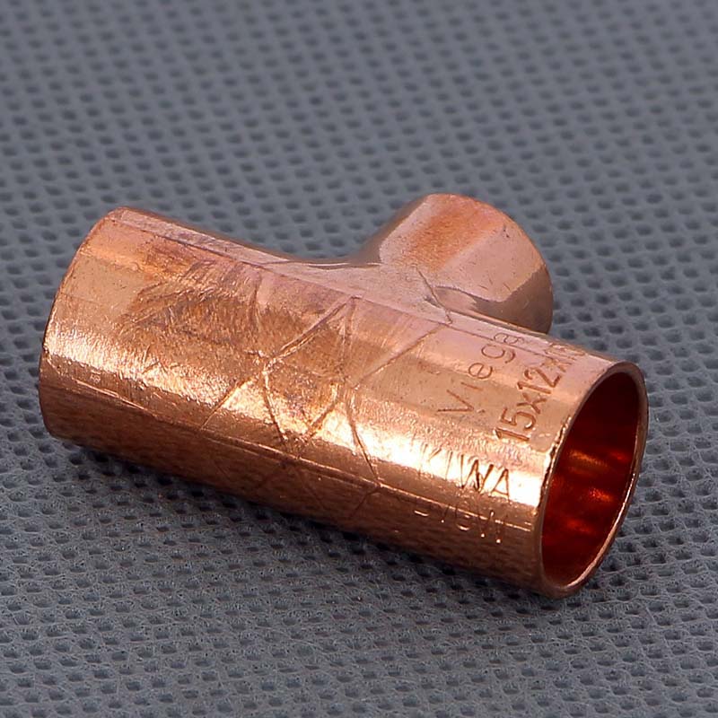 Тройник переходной под пайку 15 х 12 х 15 мм VIEGA медный