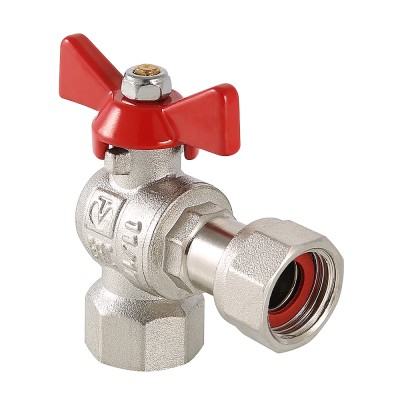 Кран шаровый угловой с накидной гайкой 3/4" х 3/4" ВВ бабочка VALTEC