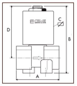 Клапан соленоидный CEME 6612 1/4" нормально закрытый 220 В