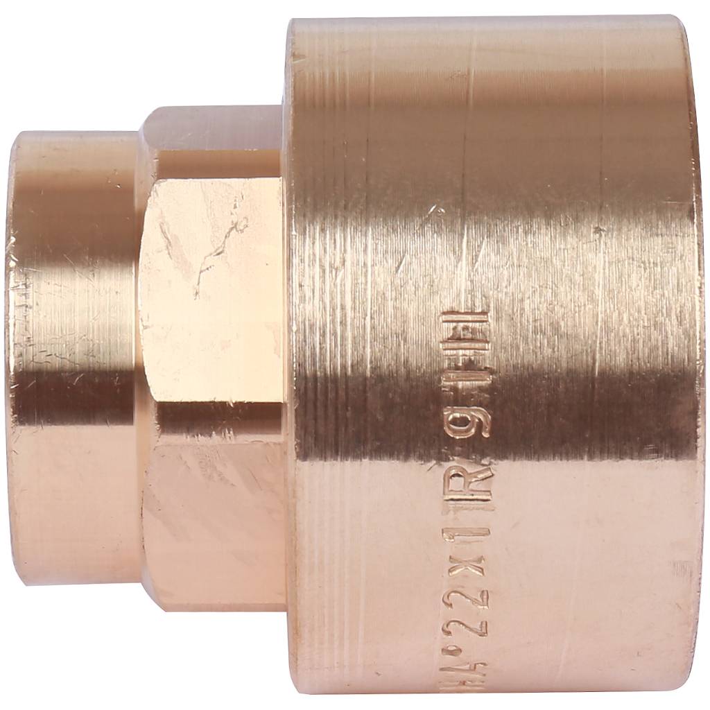 Муфта 22х1" переходная (ВР) под пайку с внутренней резьбой SANHA бронзовая 14270221