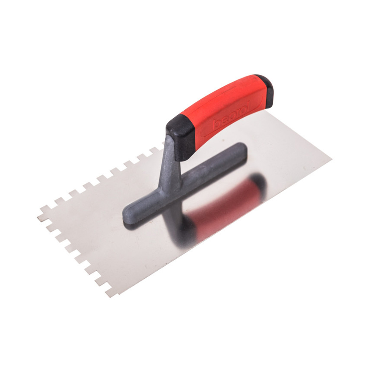 Гладилка зубчатая нержав. 270 x 130 мм зуб 8 х 8 мм двухкомп. ручка (1/10) "beorol"