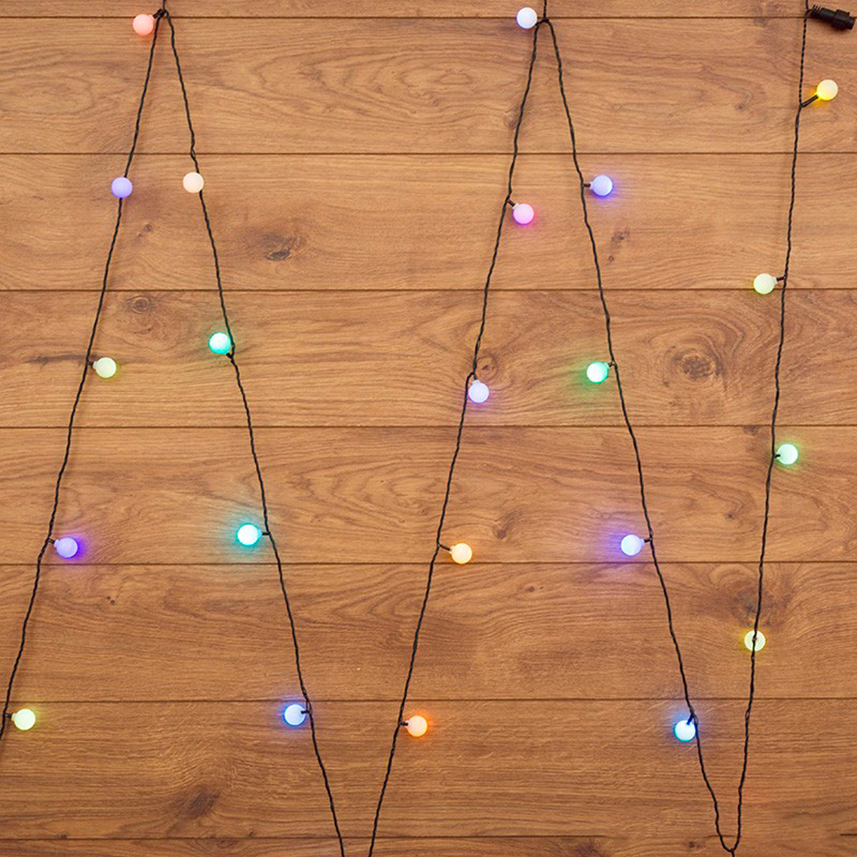 Электрогирлянда "шарики" 5 м, 25 разноцв. ламп d-25 мм, шнур зеленый (1/24) "neon-night" 303-559