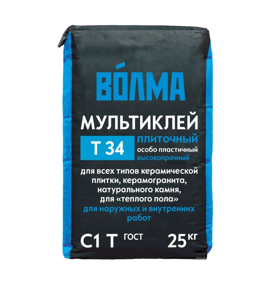 Плиточный клей Волма Мультиклей Т34 25 кг