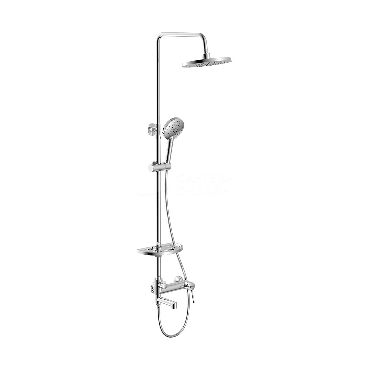 Душевая система "minima" lm3862c  верх. душ "тропич. дождь", поворотн. излив (1/4) "lemark"