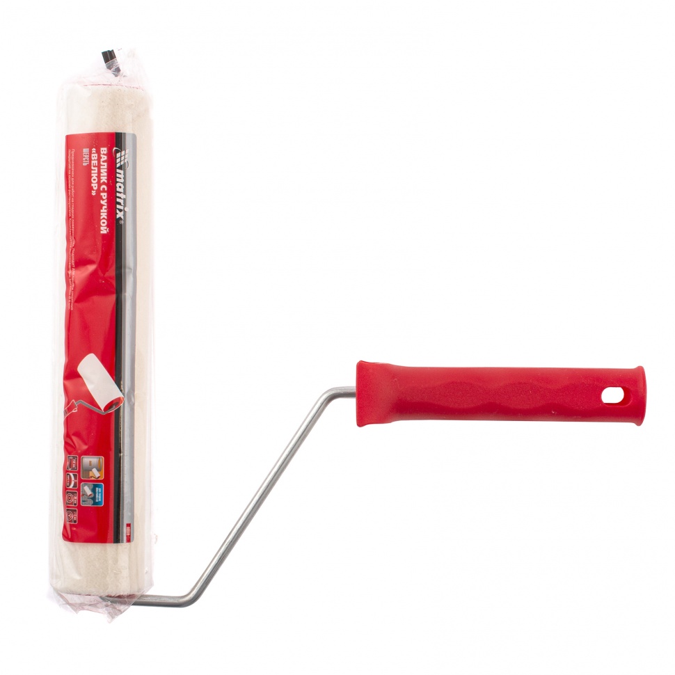 Валик "Велюр", 250 мм, ворс 4 мм, D 36 мм, D ручки 6 мм, шерсть Matrix (80889)