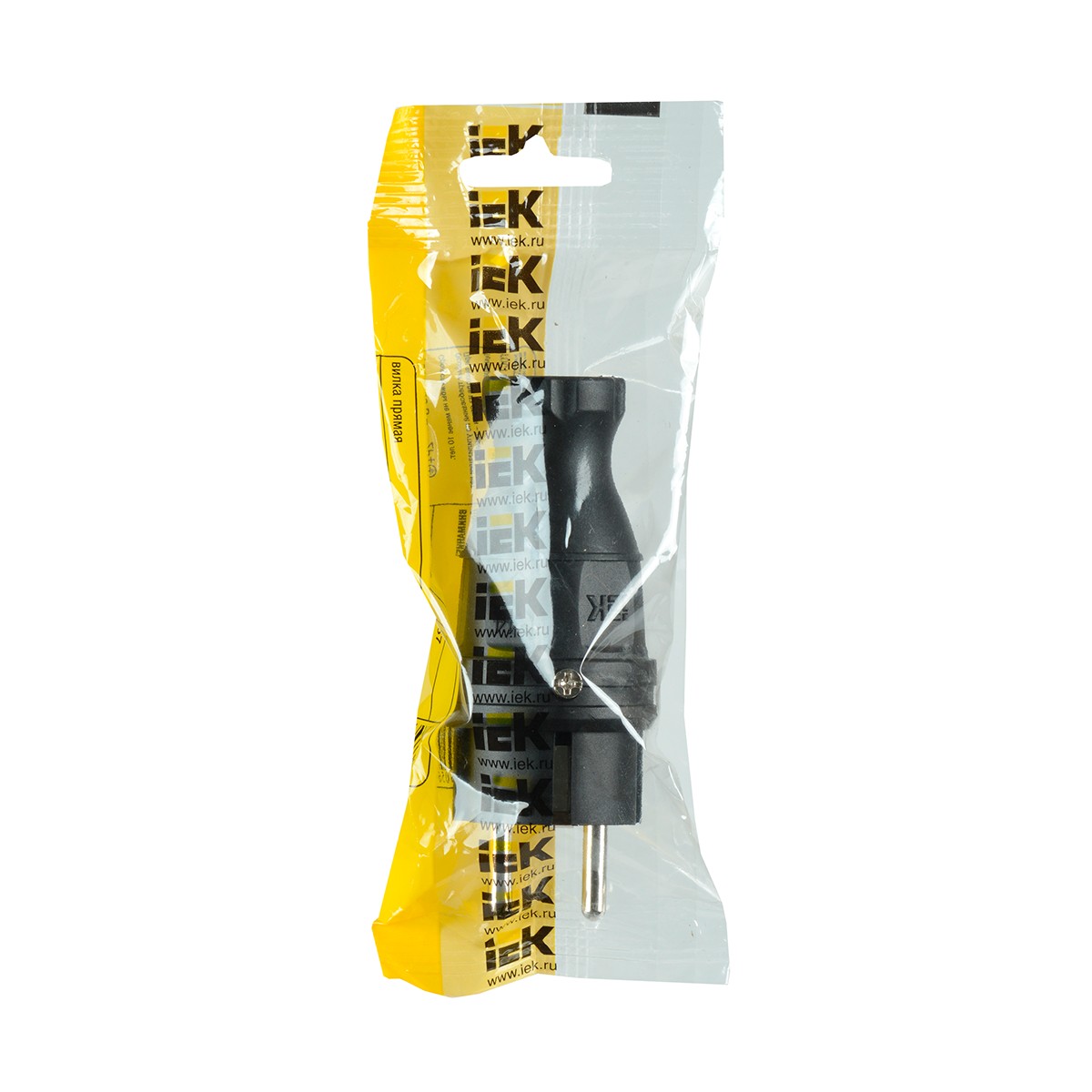 Вилка прямая с заземл. "омега" вбп3-1-0м, ip44, черный (1/30/180) "iek"