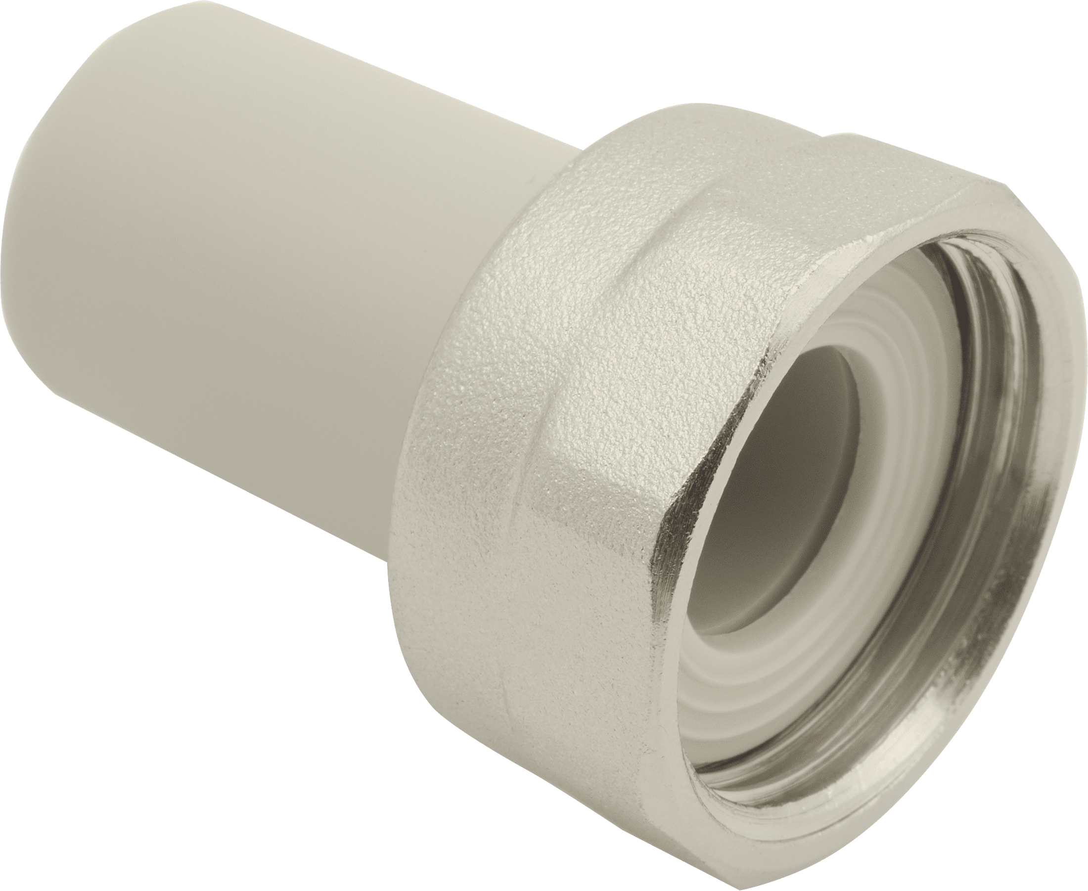 Переходник с накидной гайкой 25 х 1" PP-R FV-PLAST серый