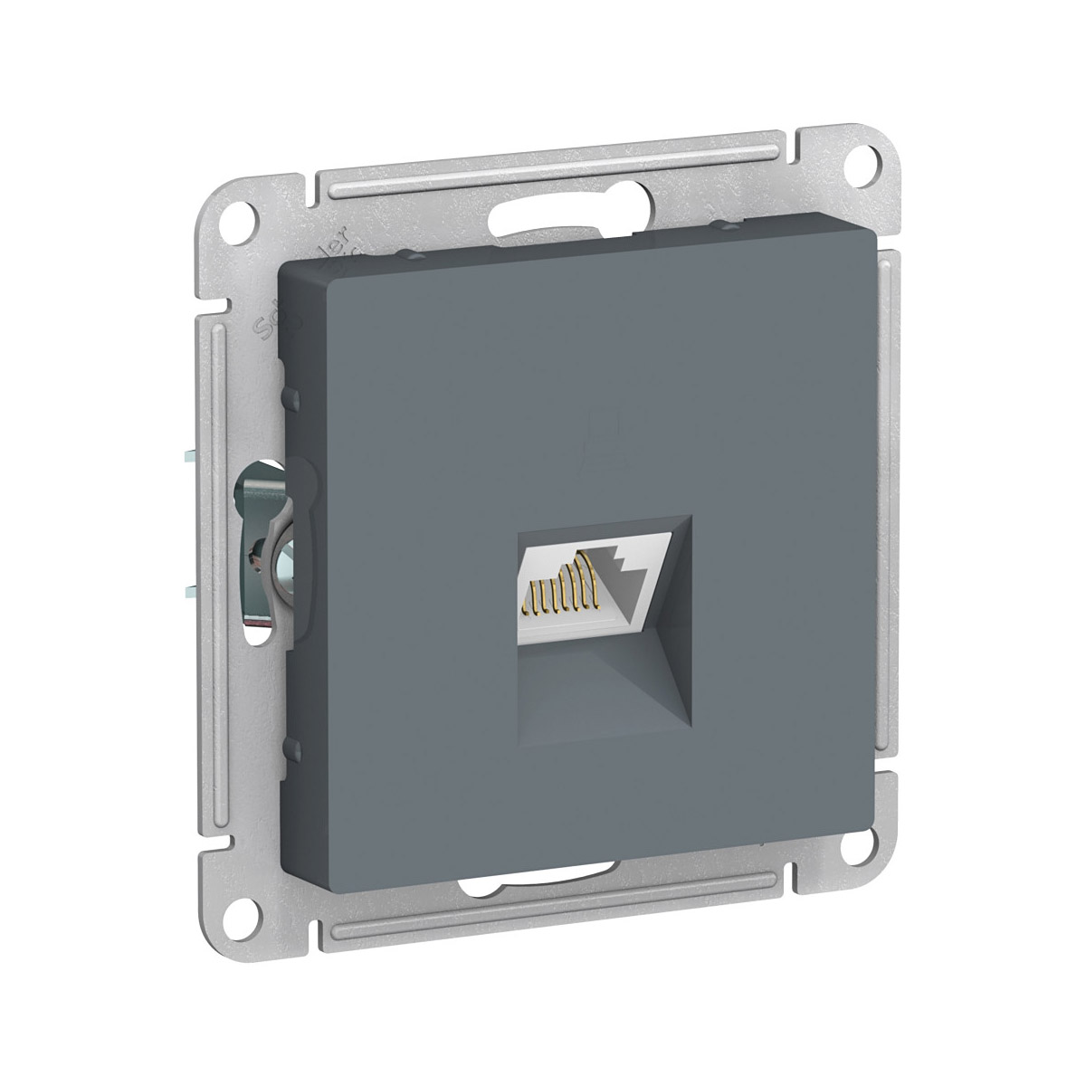 Розетка компьютерная "atlasdesign" 1 местн. rj45 (механизм) грифель (1/10/60) "schneider"