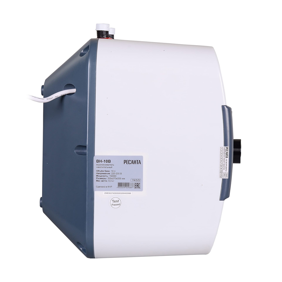 Водонагреватель накопительный вн-10в 10 л, 1,5 квт (1) "ресанта"