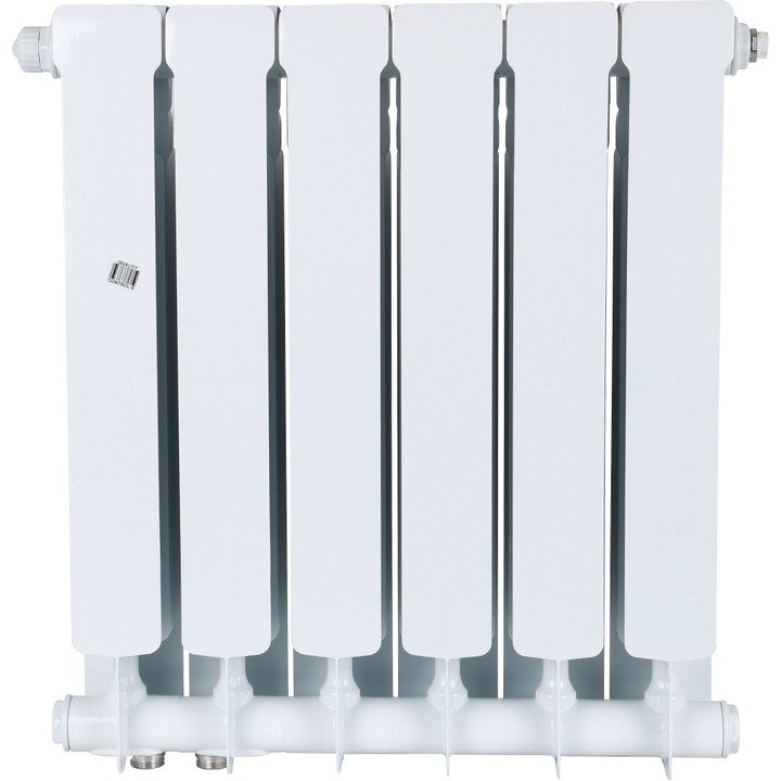 Радиатор STOUT Space 500 мм 6 секций, биметал. (нижнее правое подключение) на 11,1 кв.м.