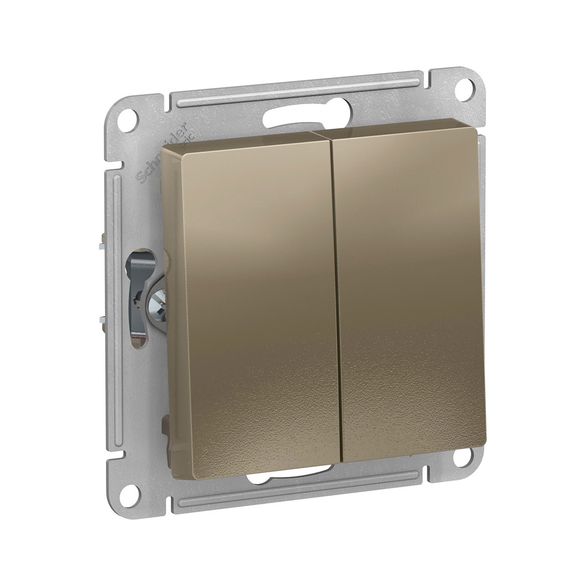 Переключатель "atlasdesign" 2-х кл. (механизм) 10а, шампань (1/10/60) "schneider"