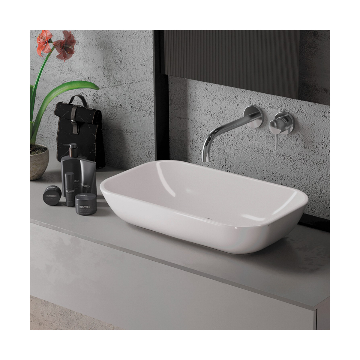 Раковина накладная "infinity 60" белая "sanita luxe"  wb.ct/infinity/60-n/wht.g/s1