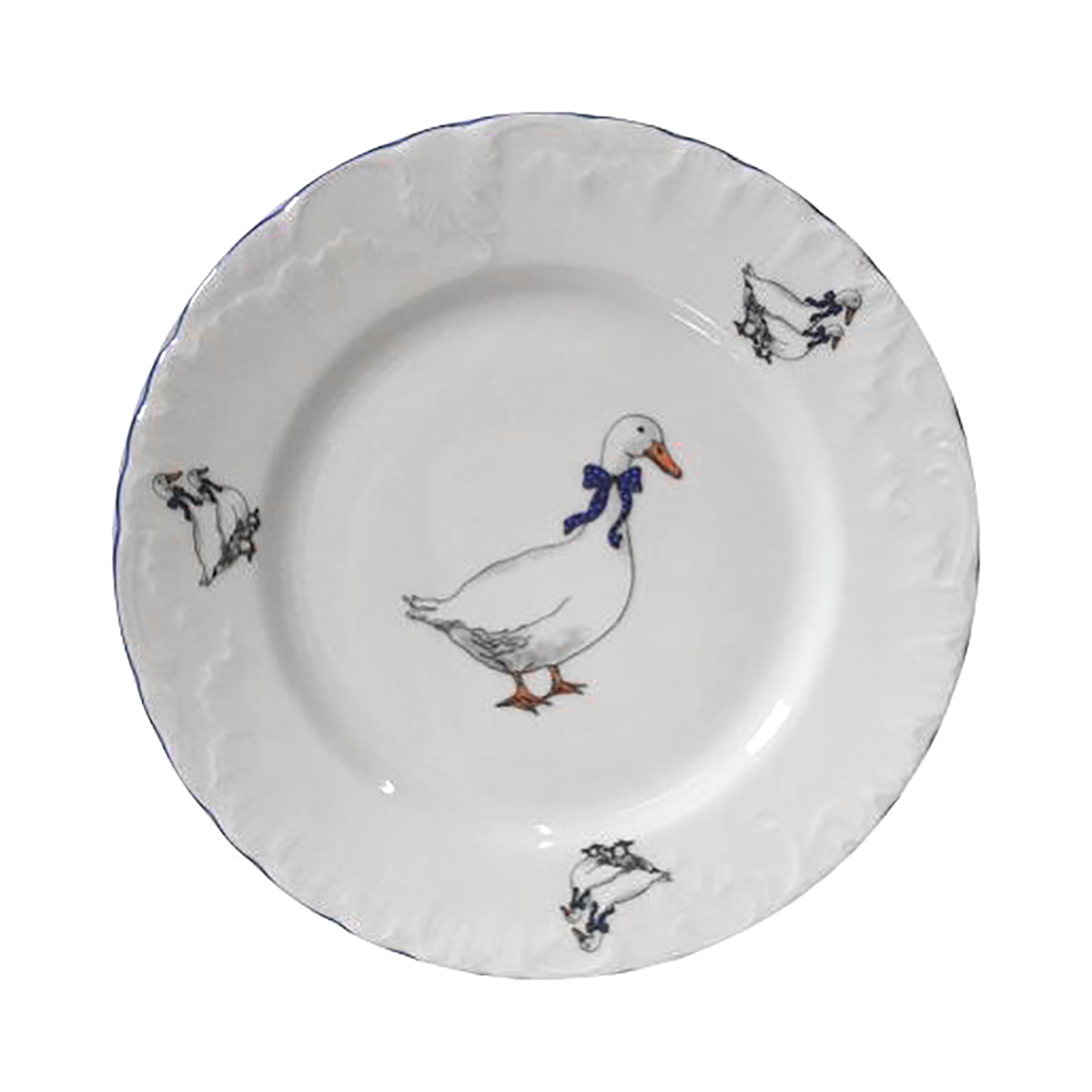 Тарелка десертная "rococo" гуси 17 см (1/6/36) "cmielow" omd666-рококо-21