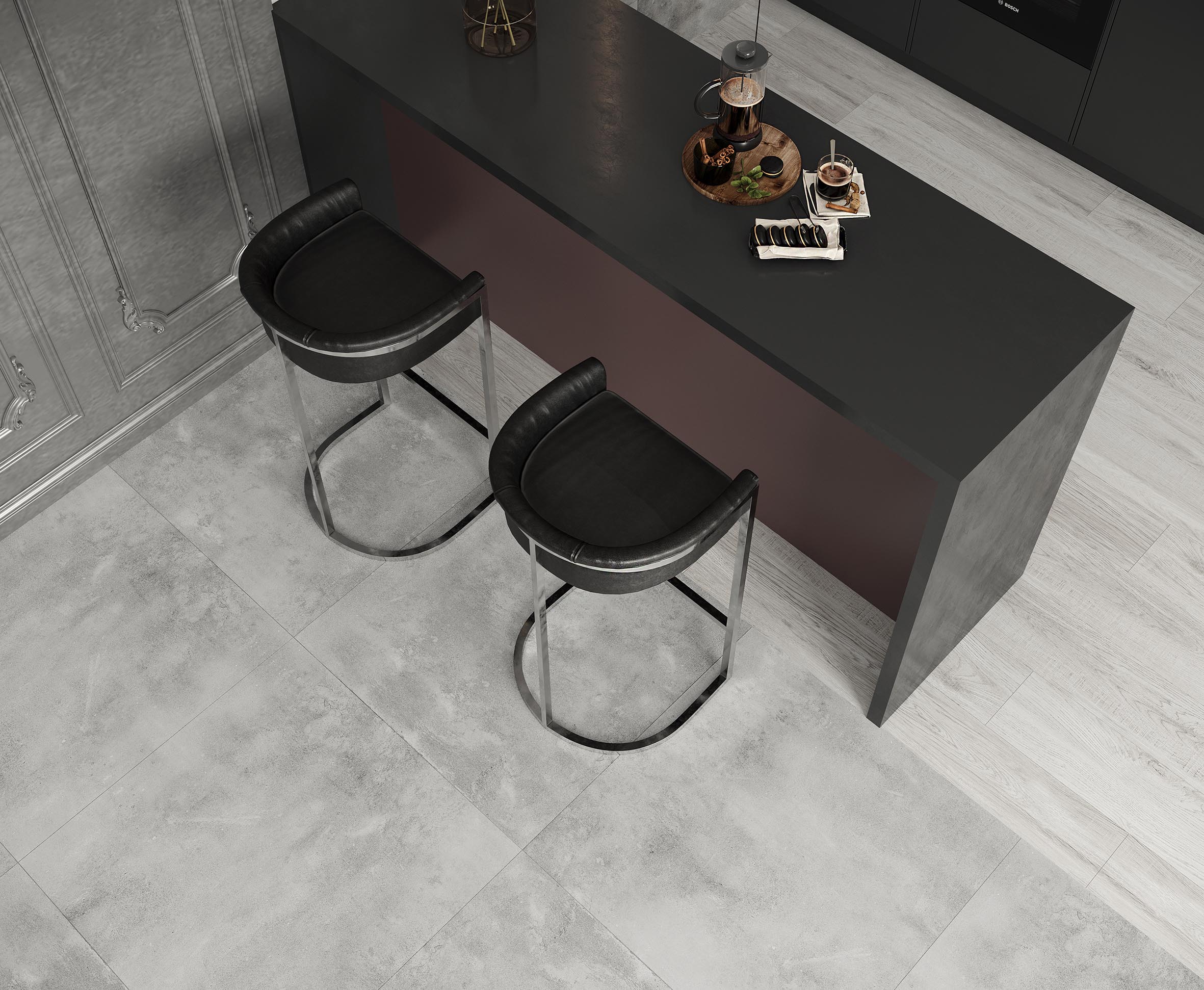 Lugano gris керамогранит лаппатированный 80x80