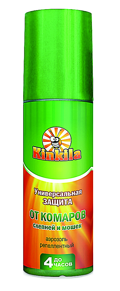 Средство от комаров, слепней и мошек "кинкила" аэрозоль 145 мл (1/24)