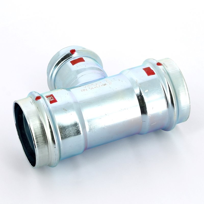 Тройник пресс 54x42x54 оцинкованная сталь Prestabo VIEGA