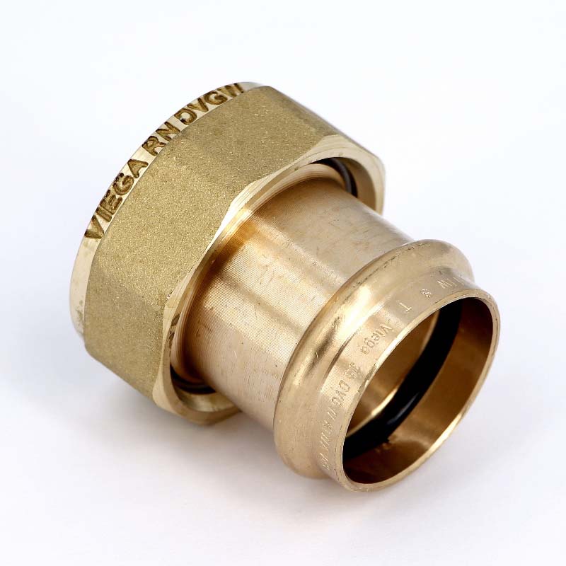 Муфта пресс-В с накидной гайкой и плоским уплотнением 35x1'1/2 Sanpress VIEGA