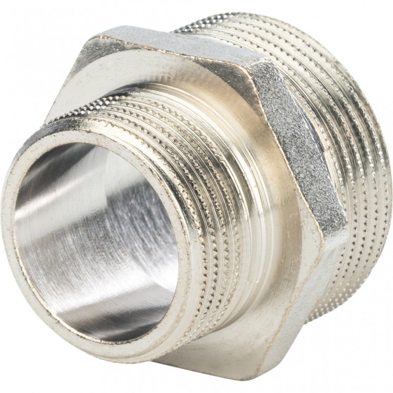 Ниппель переходной резьбовой НР 1"1/4 x 1" никель STOUT