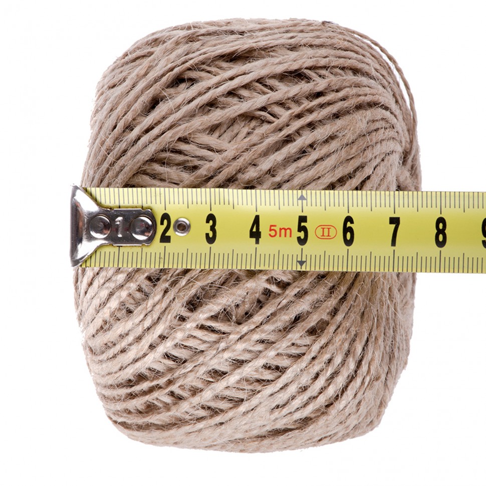 Шпагат джутовый, 1.5 мм, L 100 м, 2-ниточный, Сибртех (93876)