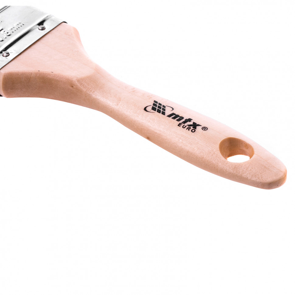 Кисть плоская "Евро" 2", натуральная щетина, деревянная ручка MTX (83053)