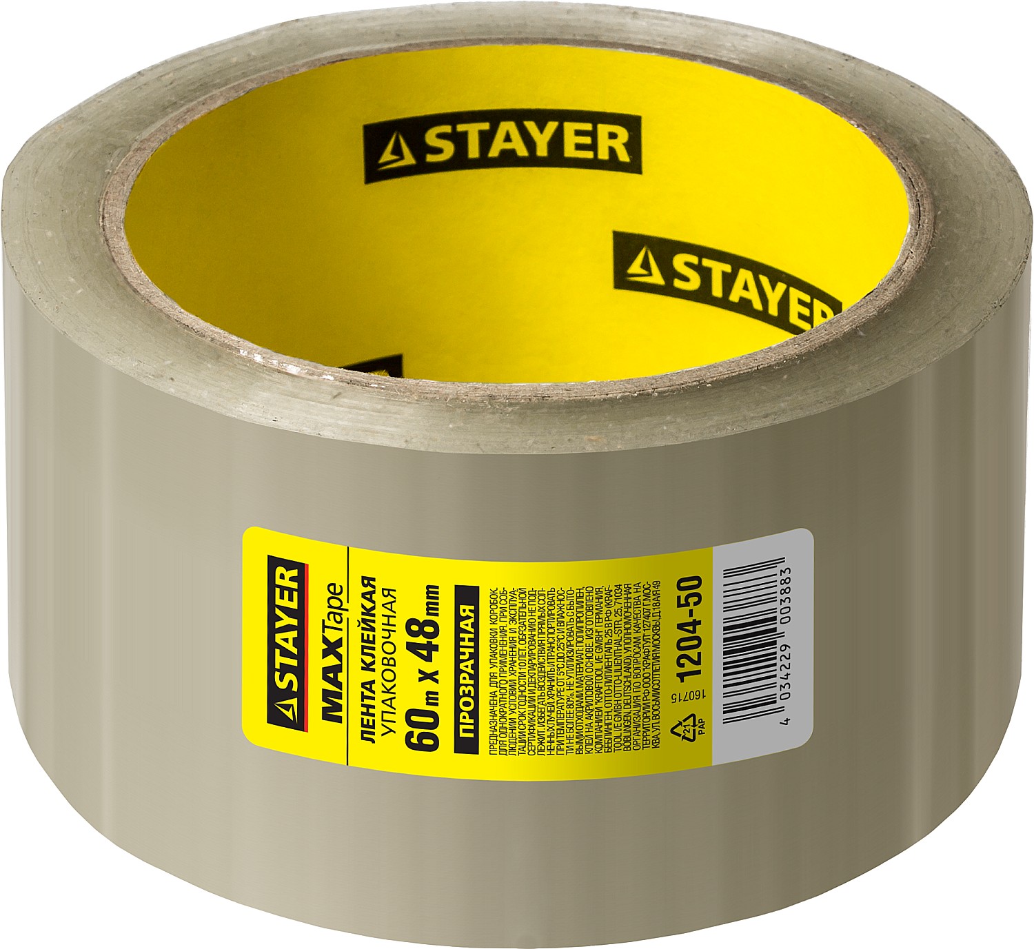 STAYER Max Tape, 48 мм, 60 м, 45 мкм, прозрачная, клейкая лента (1204-50)