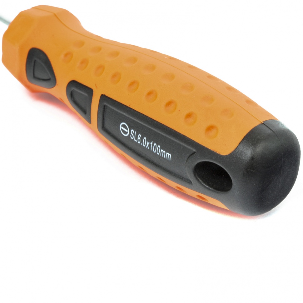 Отвертка "Point", SL6 х 100 мм, CrV, двухкомпонентная рукоятка Sparta (11768)