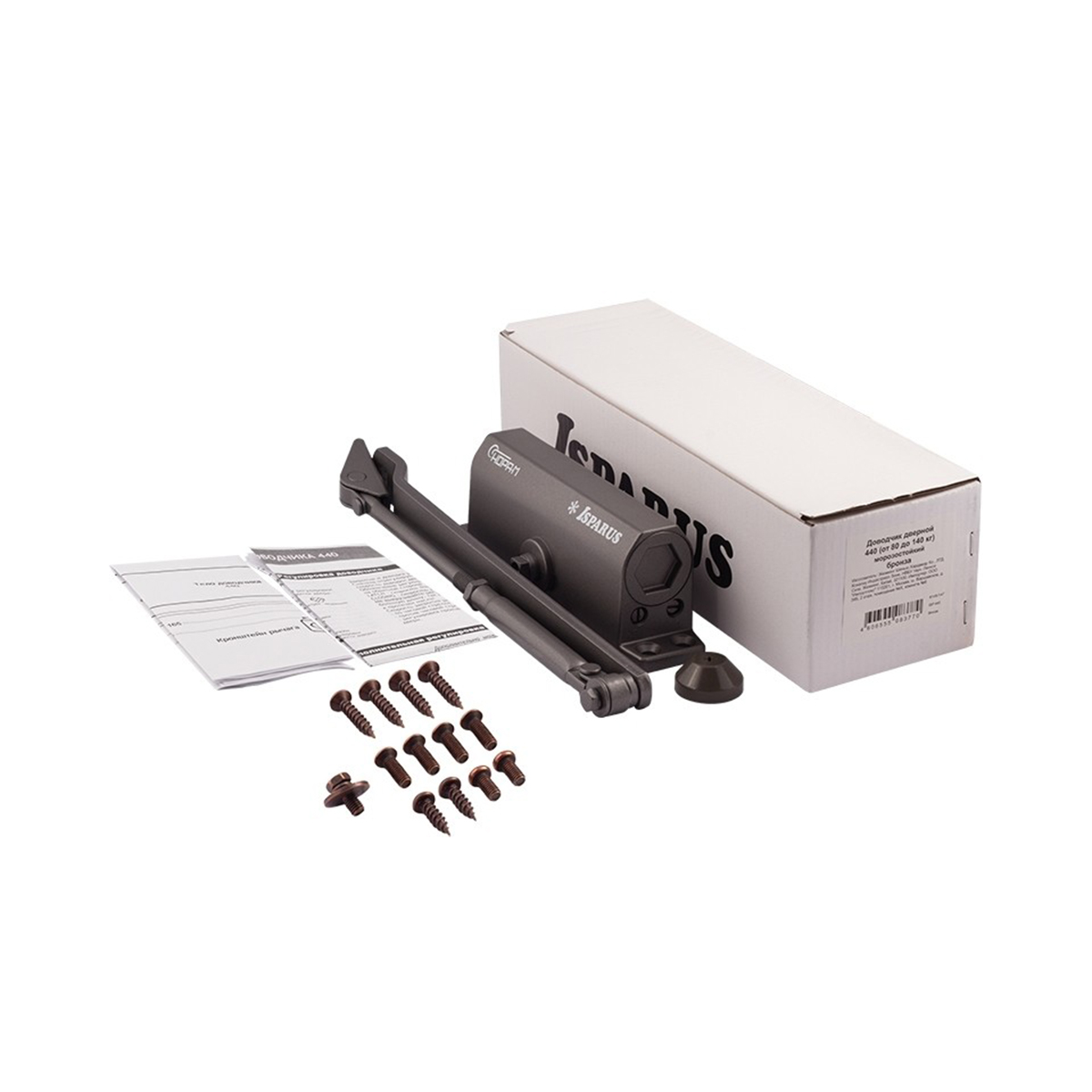 Доводчик дверной  440 isparus графит/бронза (масса двери 80-140 кг) (1/10) "нора-м"