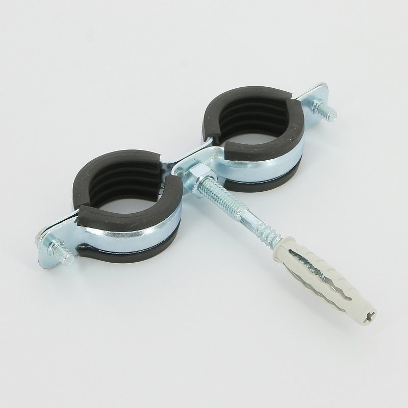 Хомут двойной для крепления труб 1" (⌀ 32-36) Walraven Cobra с винтом и дюбелем
