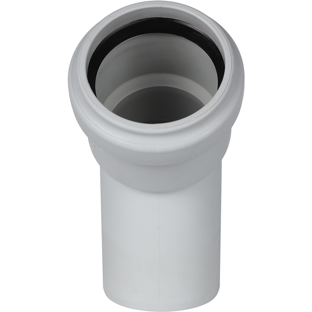 Отвод 45° канализационный бесшумный D = 58 мм STOUT