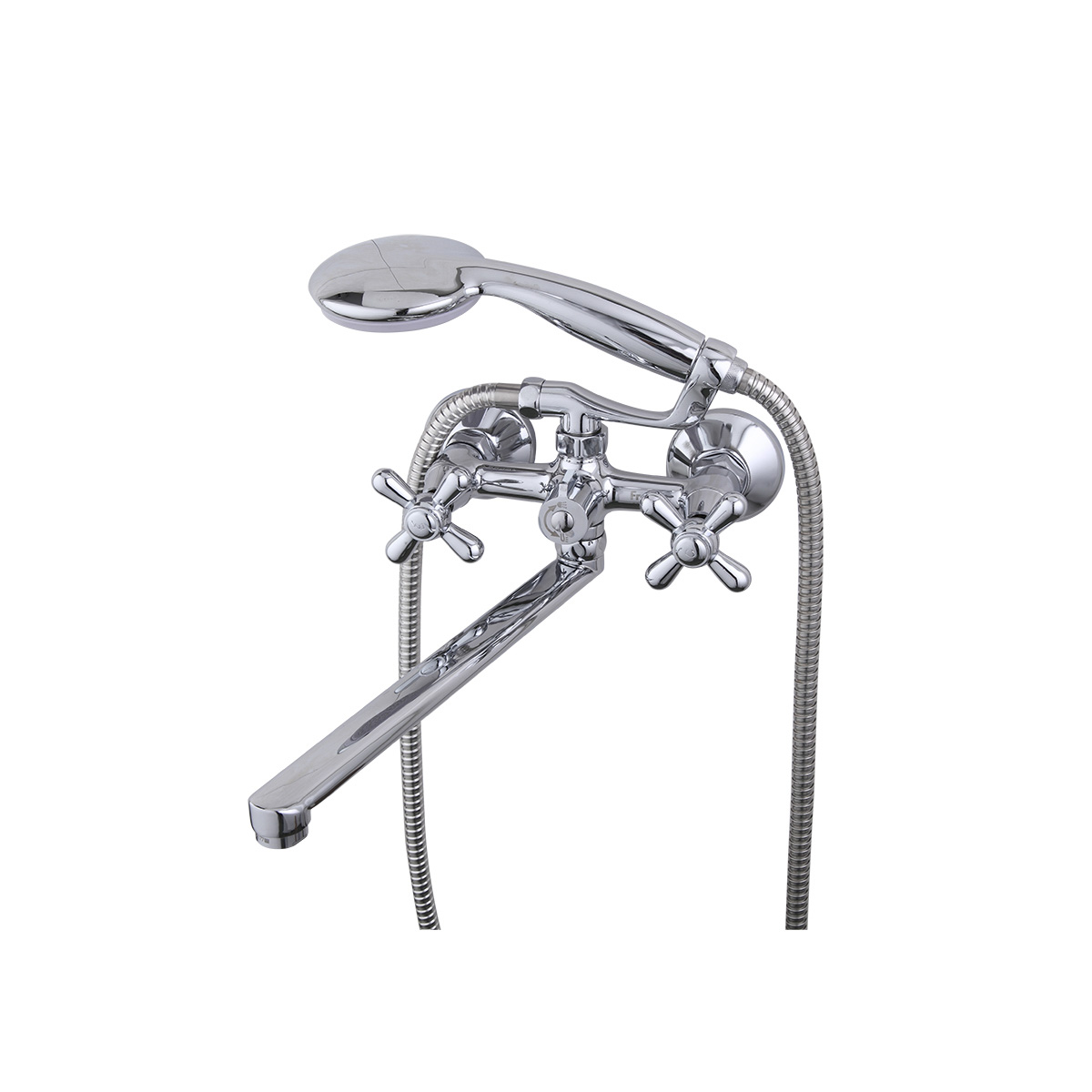 Смеситель для ванн f2225 длинный поворотн. излив, двухвентильный, хром (1/10) "frap"