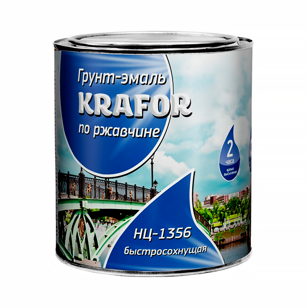 Эмаль по ржавчине нц голубая 1,7 кг (6) "krafor"
