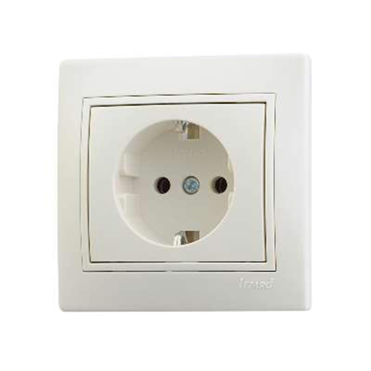 Розетка "mira" 1 местн. с заземл. (керамика) кремовый (1/10/120) "lezard" 701-0303-122