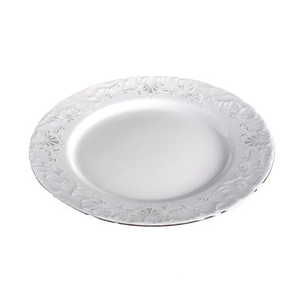 Тарелка обеденная "rococo" узор платина 25 см (1/6/36) "cmielow" 0031190-omaz2304-рококо