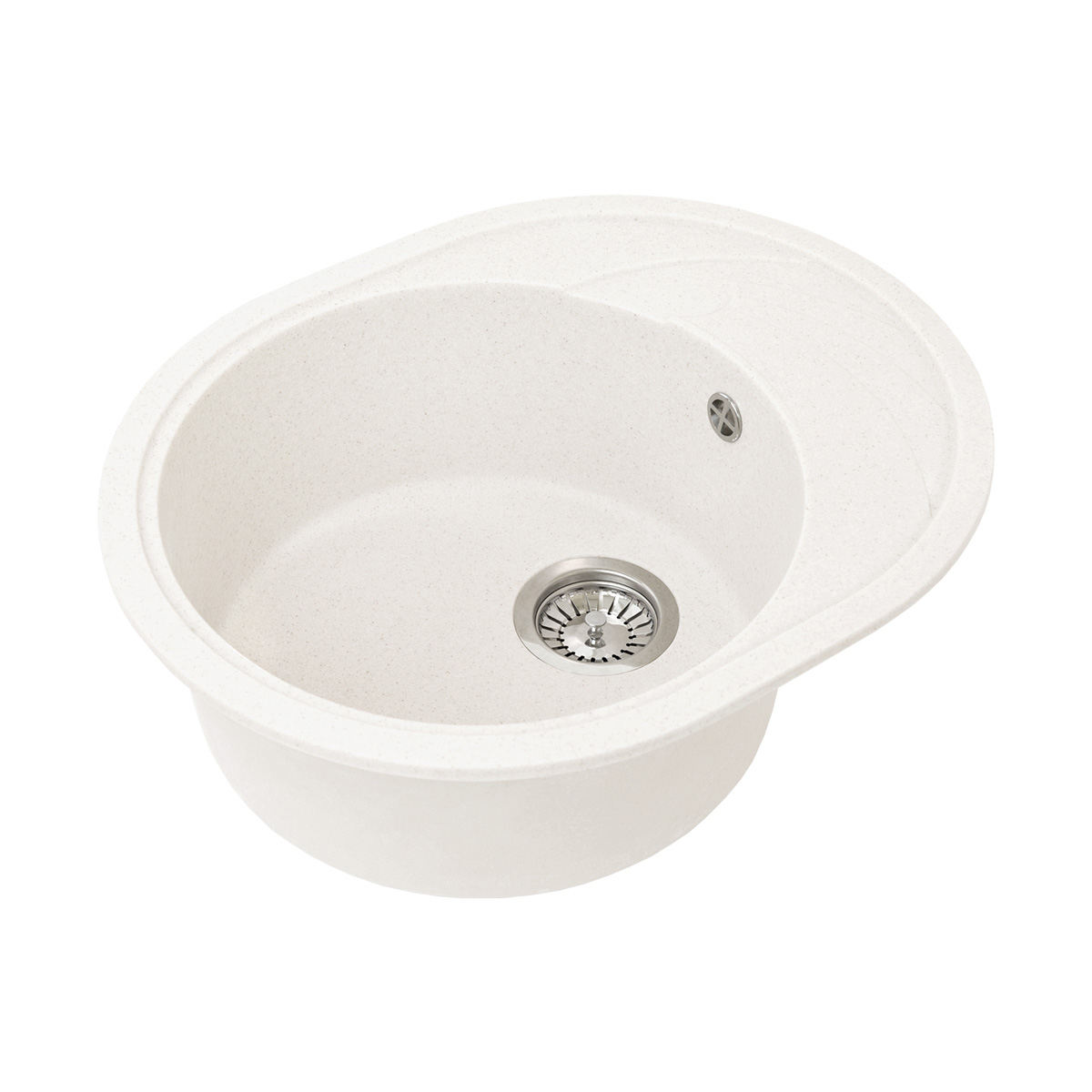 Мойка для кухни врезная искуств. камень gs-18k-331 с крылом 570*445 мм белая "granstones"