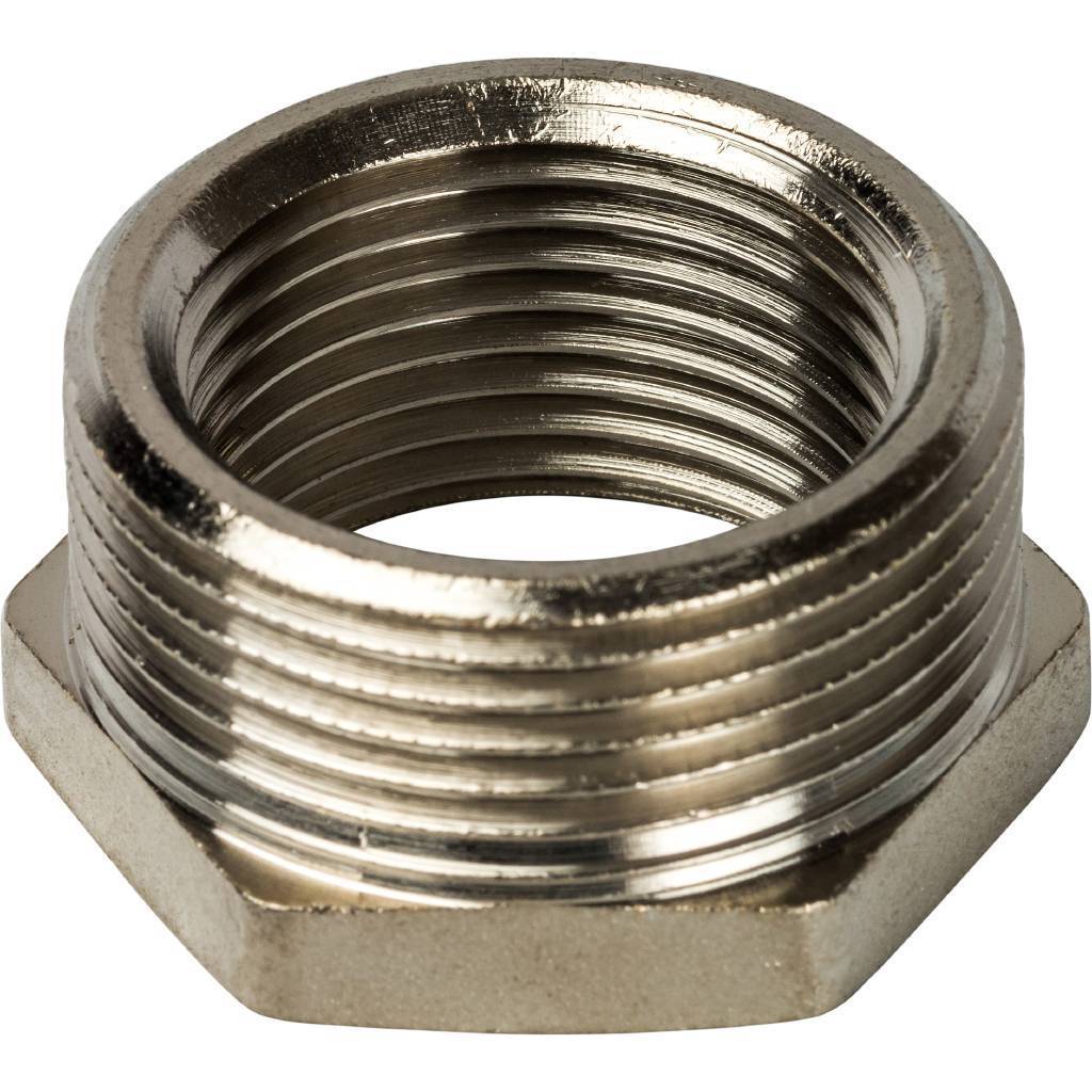 Футорка редукционная НВ 1"1/2 x 1"1/4 никель STOUT