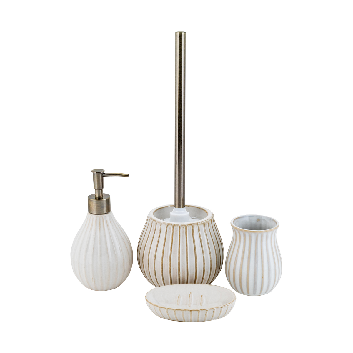 Дозатор для жидкого мыла "lotta" керамика (бежевый) (1/12) "swensa" swtk-8053-a