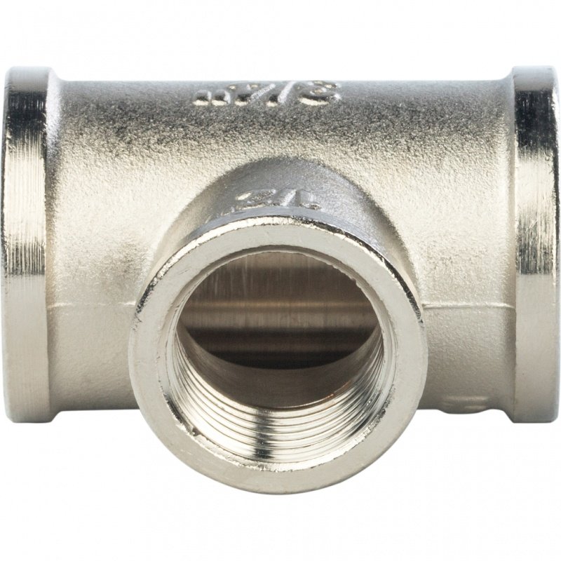 Тройник резьбовой переходной ВР 3/4" x 1/2" x 3/4" никель STOUT