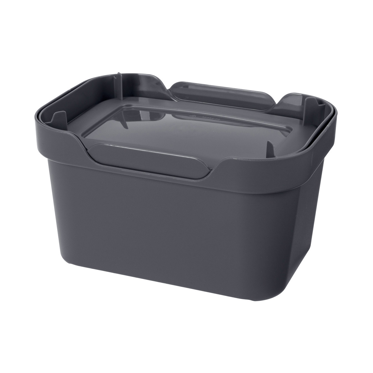 Ящик универс. с крышкой "luxe" 189*132*110 мм 1,9 л (серый) (1/20) "бытпласт"