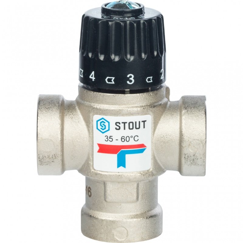 Термостатический смесительный клапан 3/4" STOUT ВР 30-65°С 1,6 KV