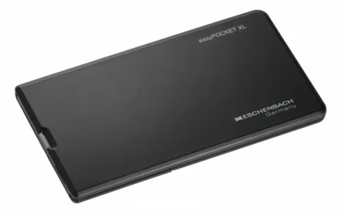 Лупа выдвижная асферическая Eschenbach EasyPocket XL 2,5x, 78x50 мм, с подсветкой, черная